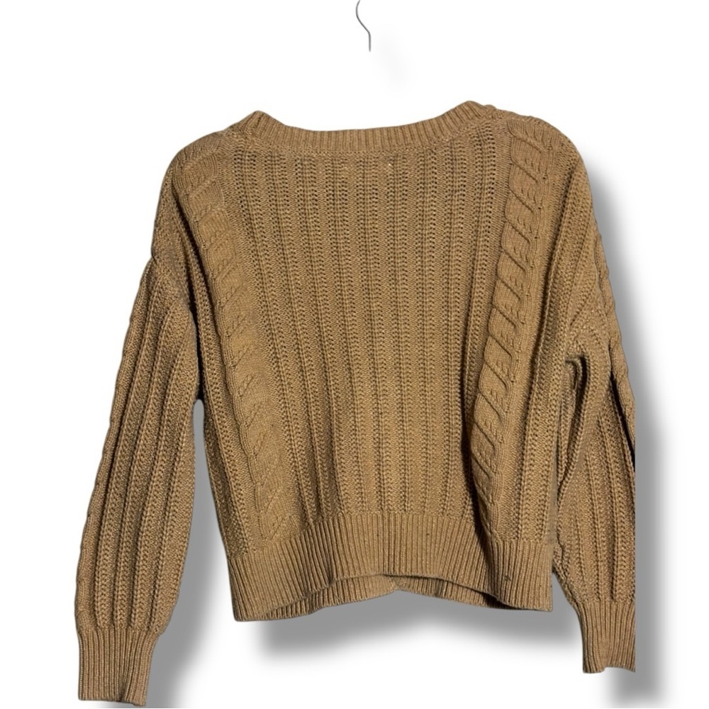 Cupcakes & Cashmere Tan Long Sleeve Button Down Cozy Cable Knit Cardigan - Picture 16 of 16